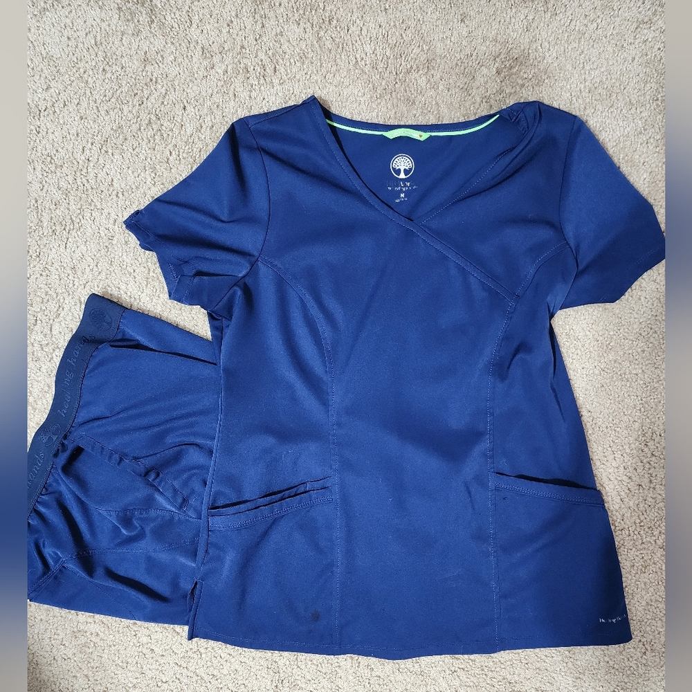 Healing Hands navy blue scrub set